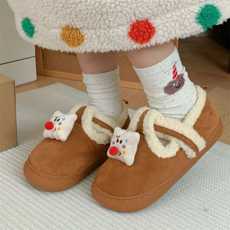Thin Strips Cotton Slippers Women's, Light Brown-5