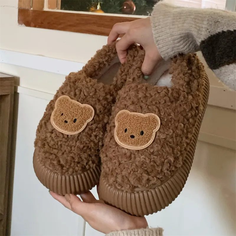 Thin Strips Cotton Slippers Women's, Brown-3