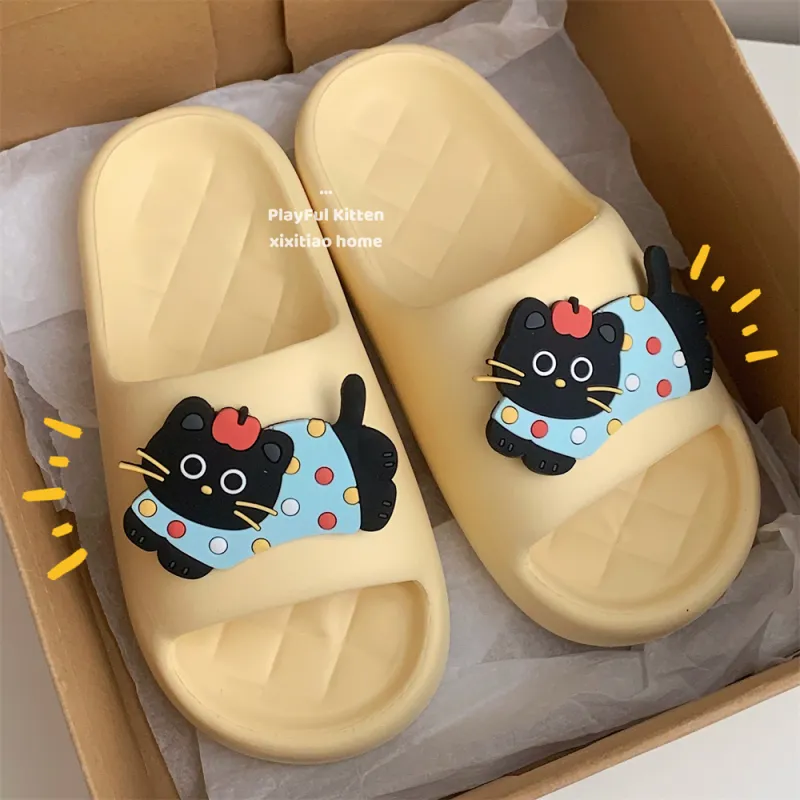 Thin Strips Sandal Slippers Black-16
