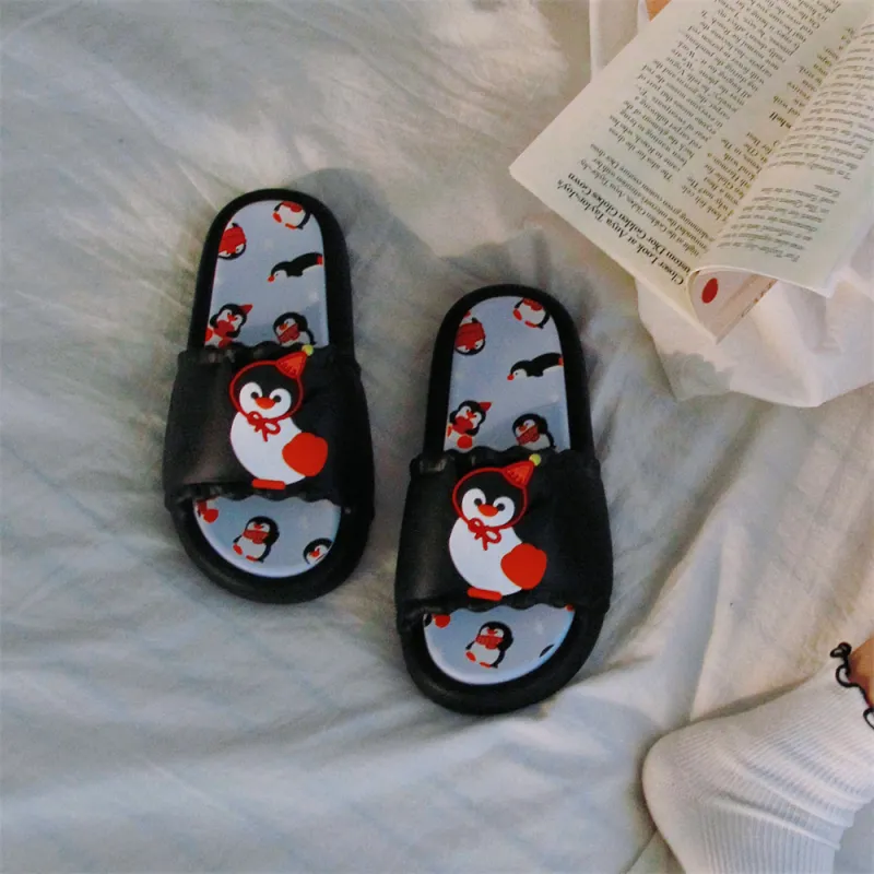 Thin Strips Slippers Women's, Black-5