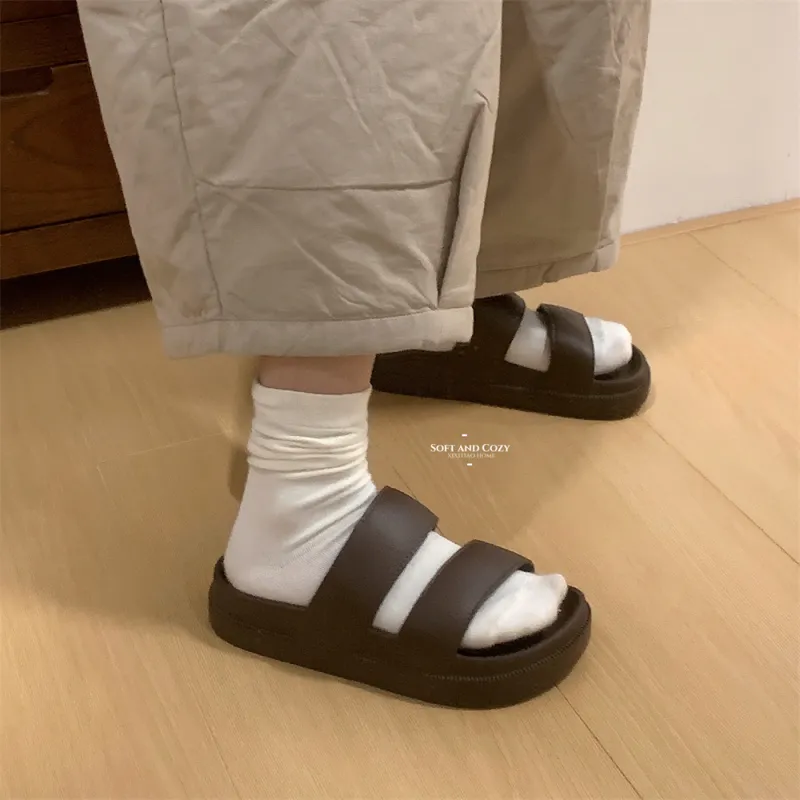 Thin Strips Slippers Unisex, Ecru-13