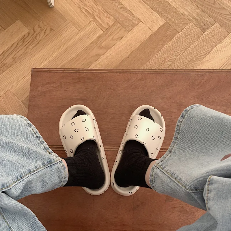 Thin Strips Slippers Unisex, Ecru-5