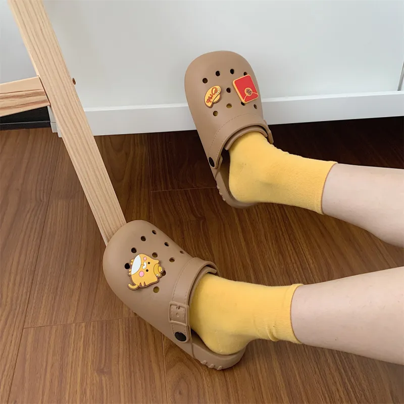 Thin Strips Slippers Unisex, White-16