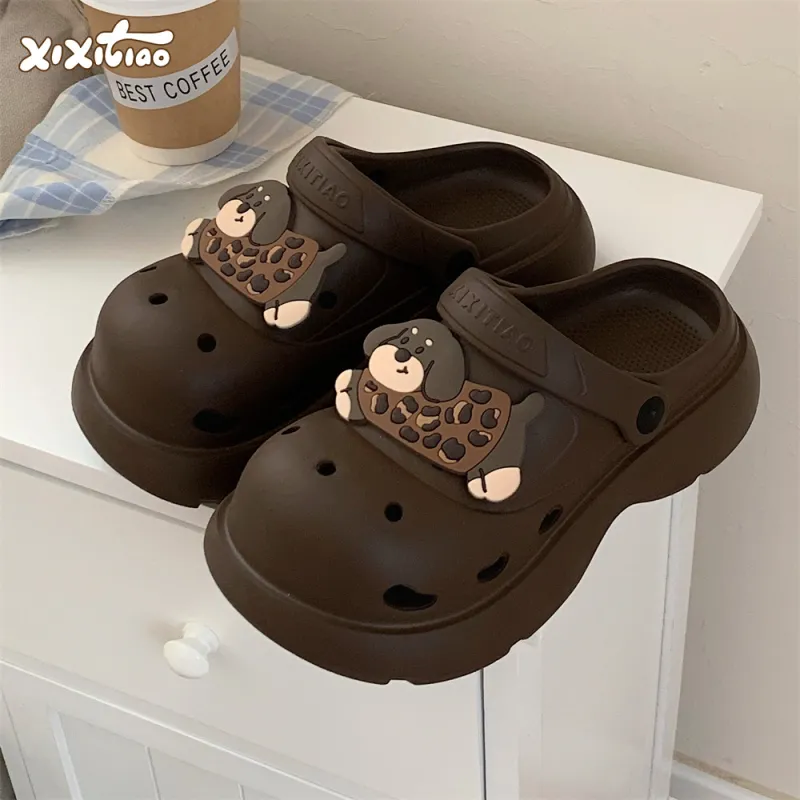 Thin Strips Slippers Women's, Black Brown-2