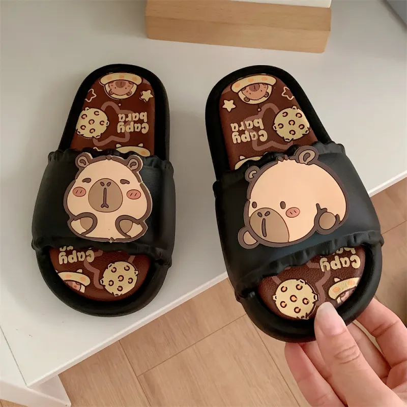 Thin Strips Slippers Unisex, Black-17