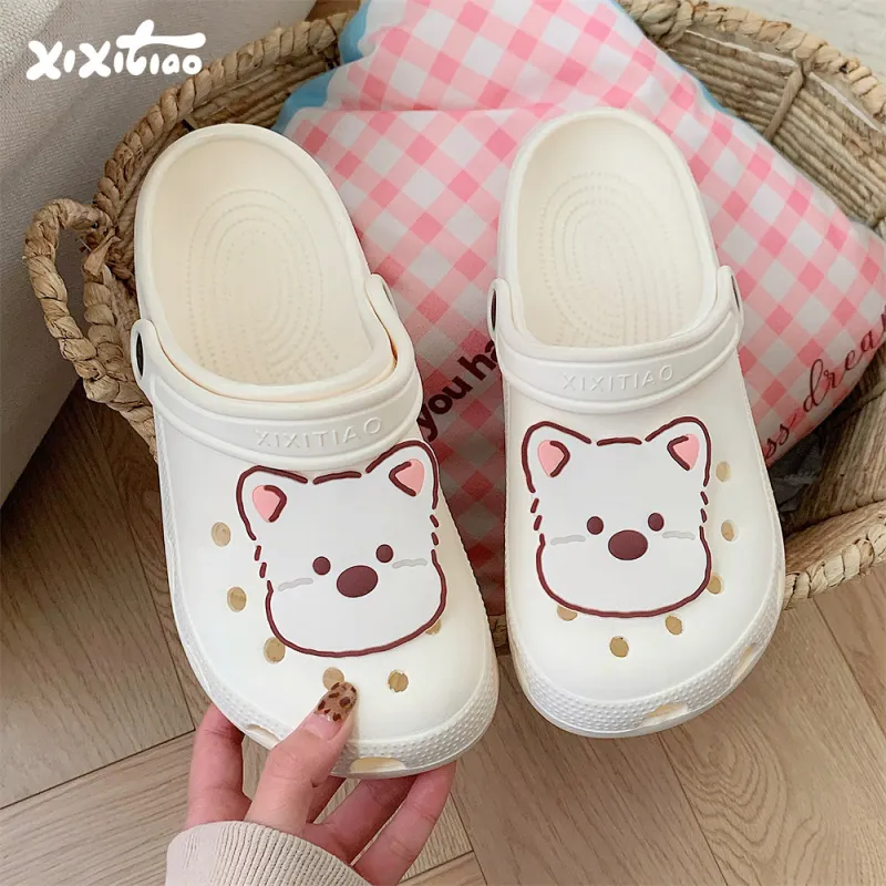 Thin Strips Slippers Unisex, Cream White-1