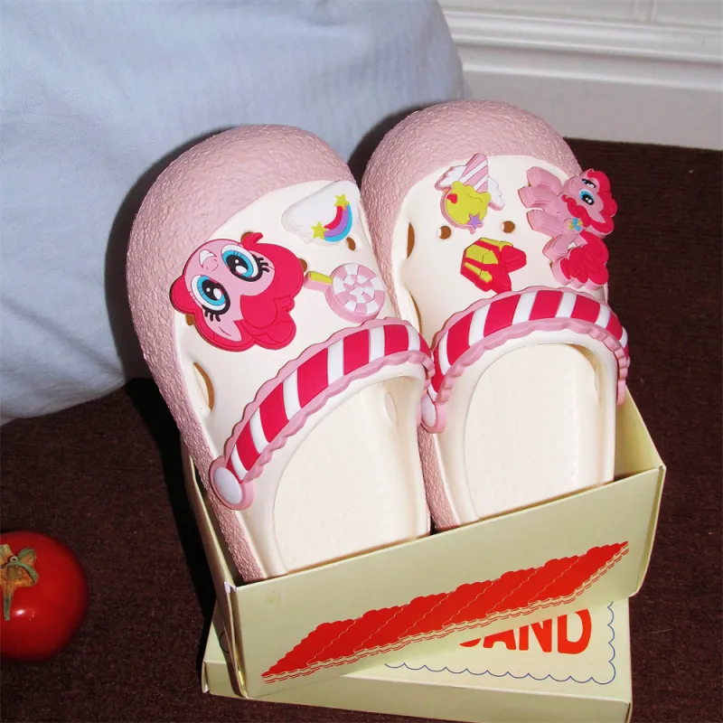 Thin Strips x MY LITTLE PONY Sandal Slippers Women's, White/Pink-8