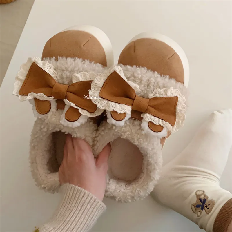 Thin Strips Cotton Slippers Women's Khaki-5