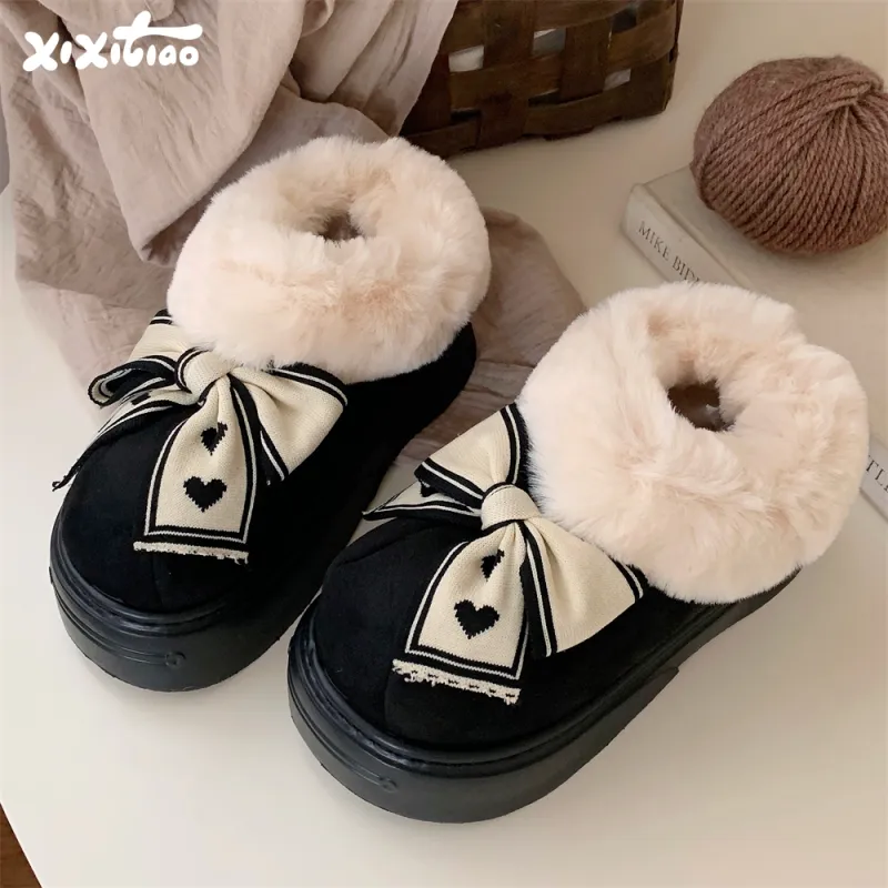 Thin Strips Cotton Slippers Women's, Brown-8