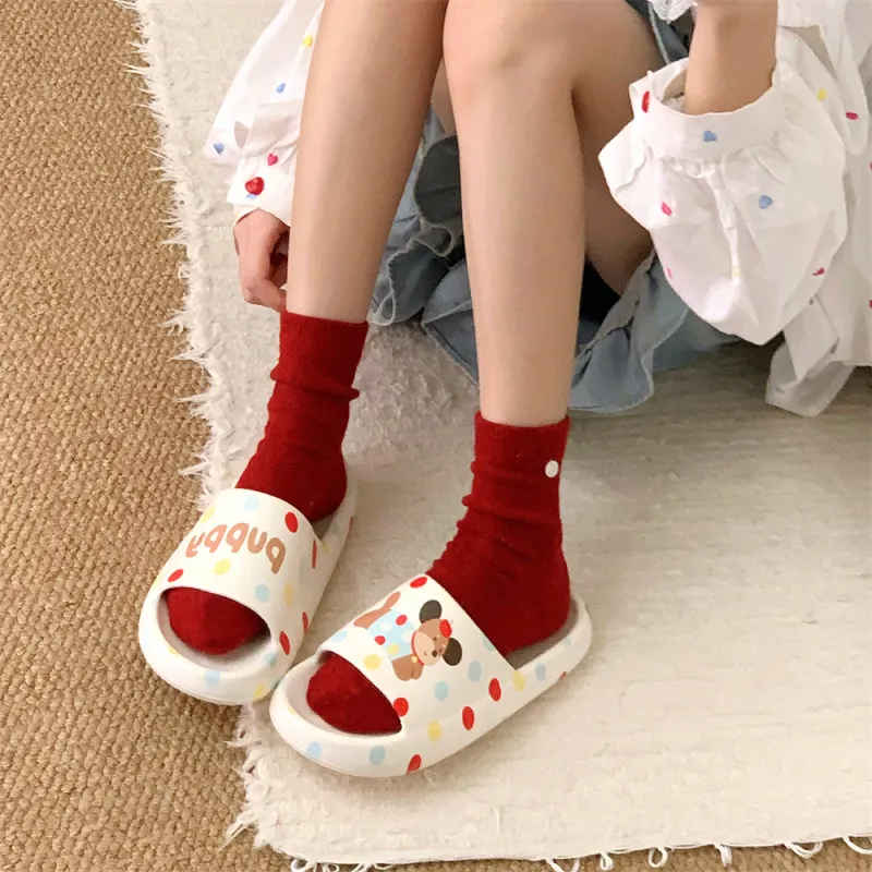 Thin Strips Home Slippers Unisex, White-7