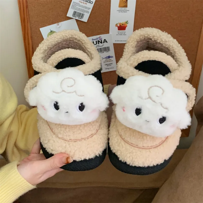 Thin Strips Cotton Home Slippers Women's, Light Brown-13