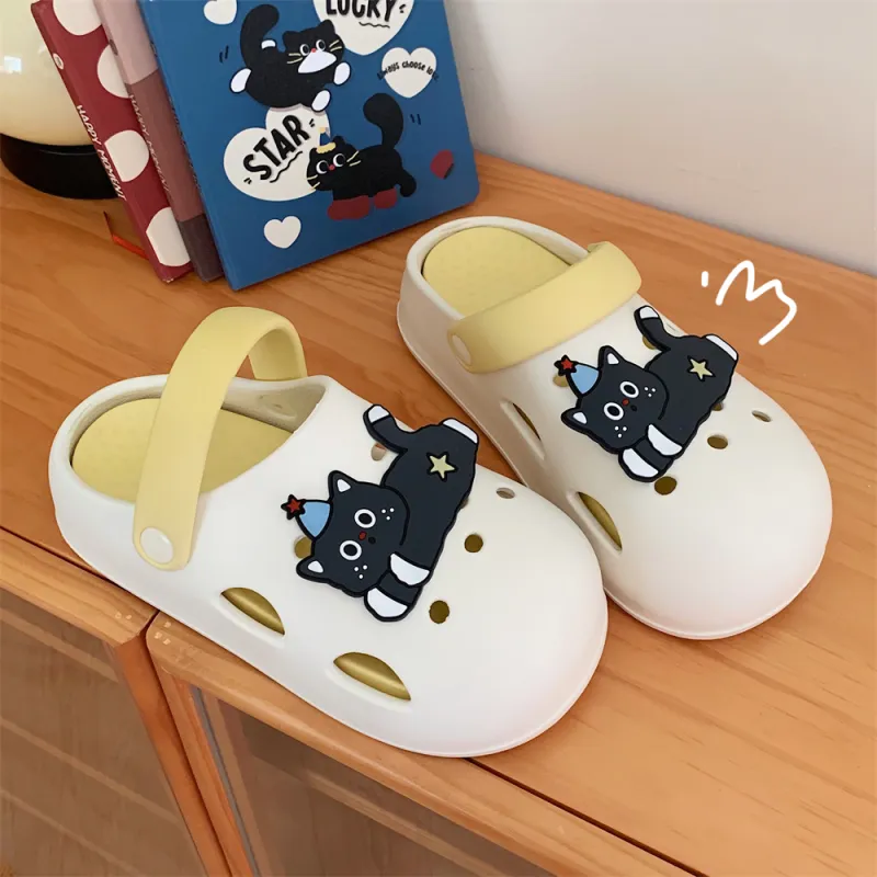 Thin Strips Home Slippers Women's, White Yellow-3