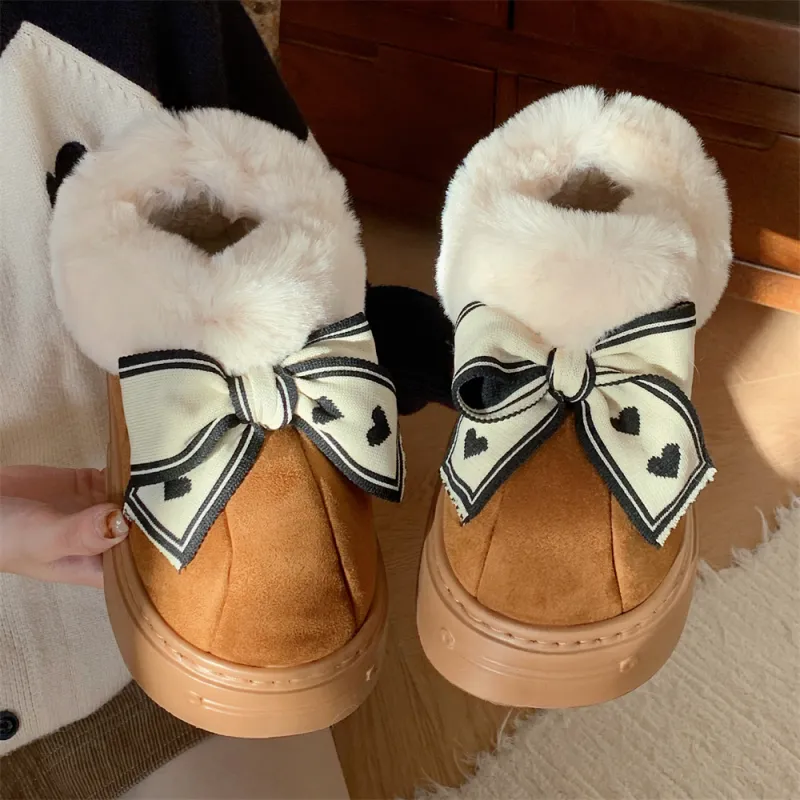 Thin Strips Cotton Slippers Women's, Brown-5