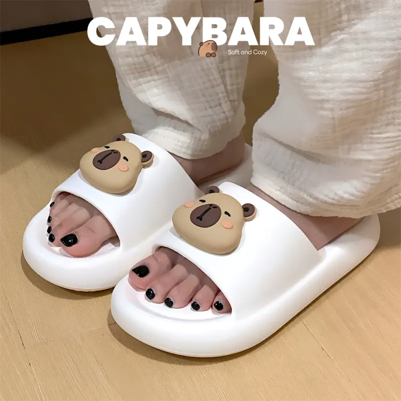 Thin Strips Sandal Slippers Unisex, White-5