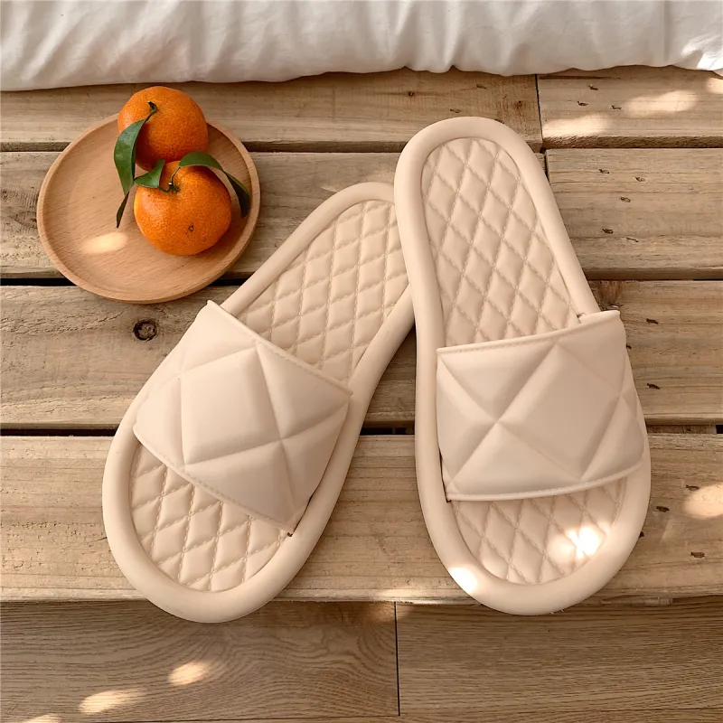 Thin Strips Slippers Women's, Apricot-2