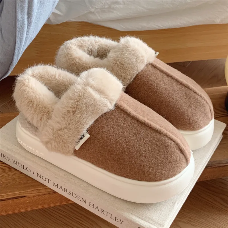 Thin Strips Cotton Slippers Unisex, Brown-3