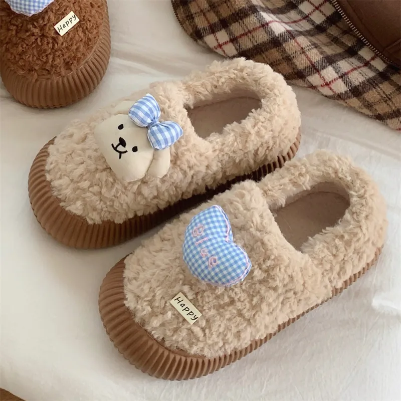 Thin Strips Cotton Slippers Women's, White-9
