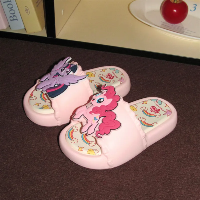 Thin Strips x MY LITTLE PONY Sandal Slippers Milk White+Light Pink Base-11