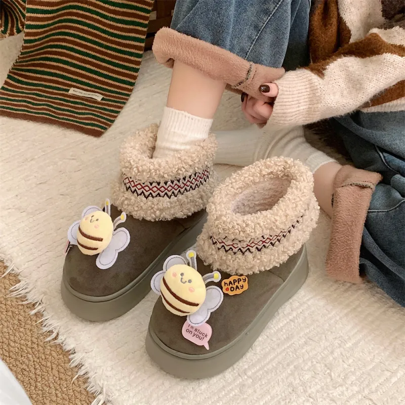 Thin Strips Cotton Slippers Women's-2