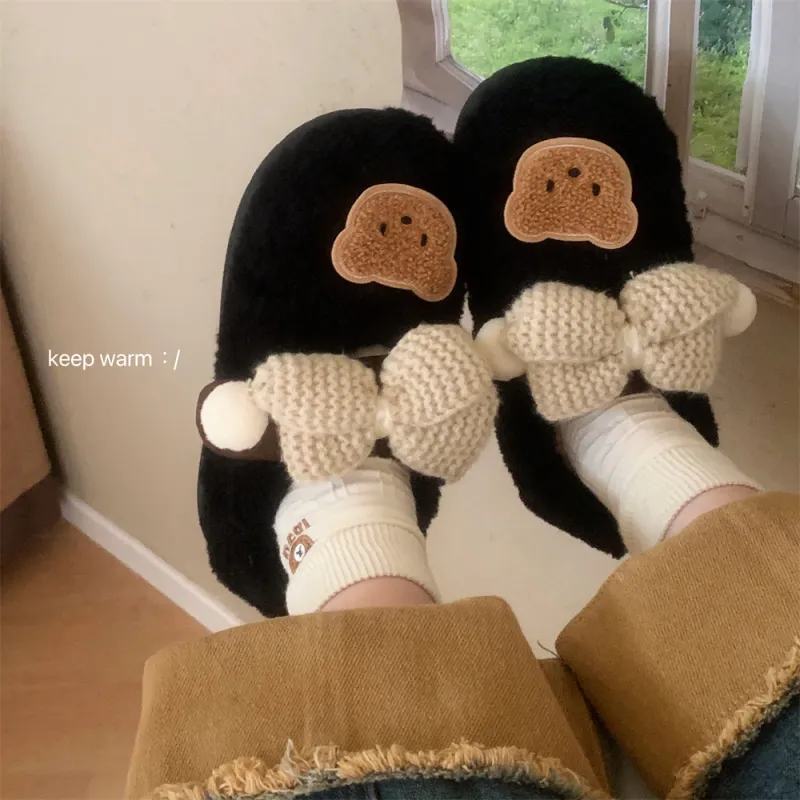 Thin Strips Cotton Slippers Women's Khaki-12
