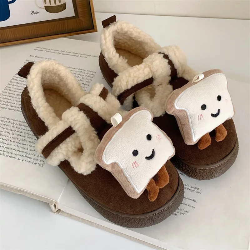 Thin Strips Cotton Slippers Women's, Dark Coffee-4