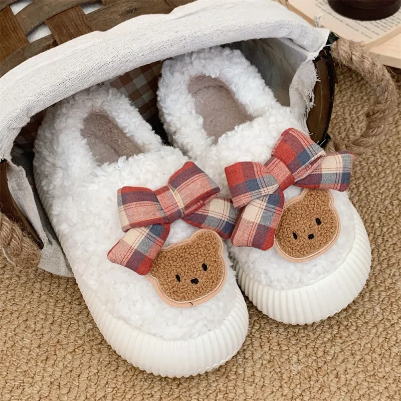 Thin Strips Home Slippers Women's, White-3