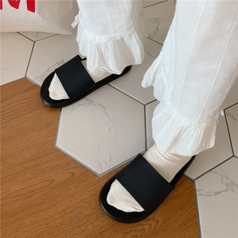 Thin Strips Slippers Unisex, Ecru-18