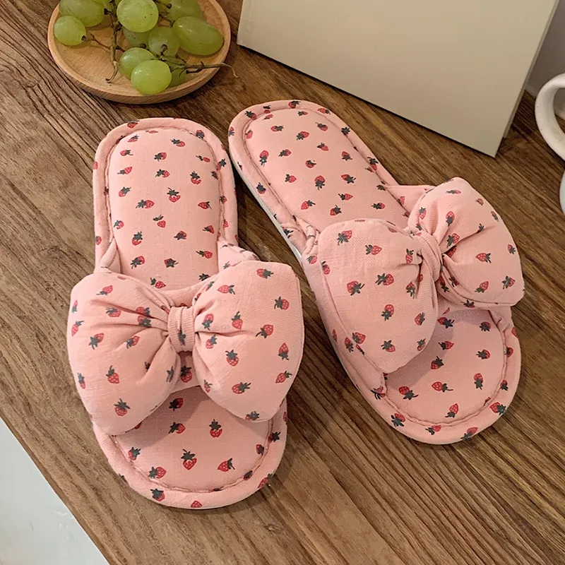 Thin Strips Cotton Linen Blend Slippers Women's Ecru-7