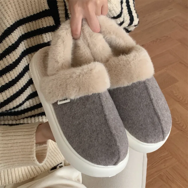 Thin Strips Cotton Slippers Unisex, Brown-14