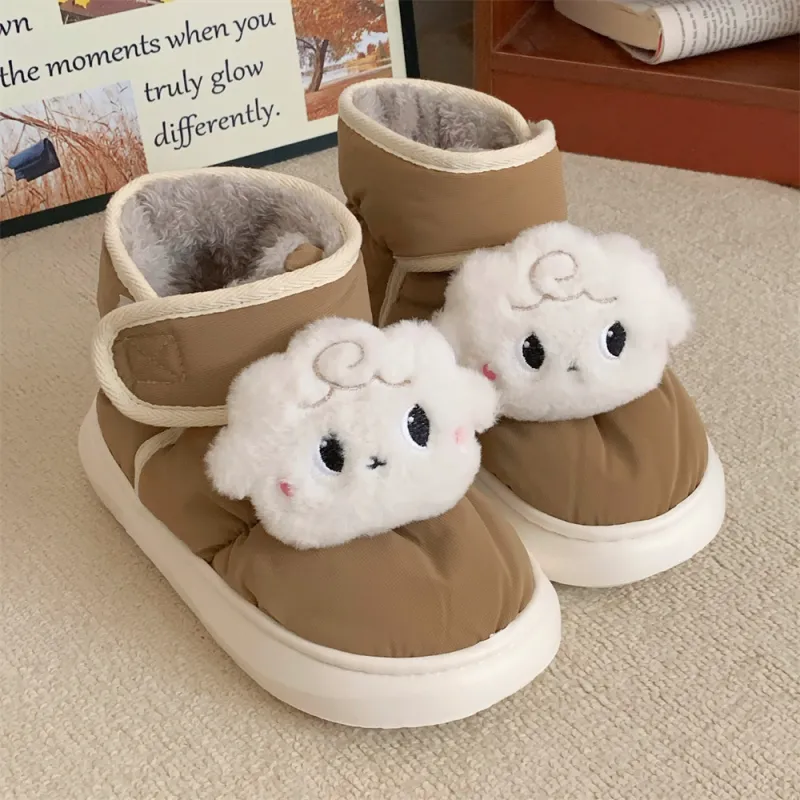 Thin Strips Cotton Slippers Unisex, White-19