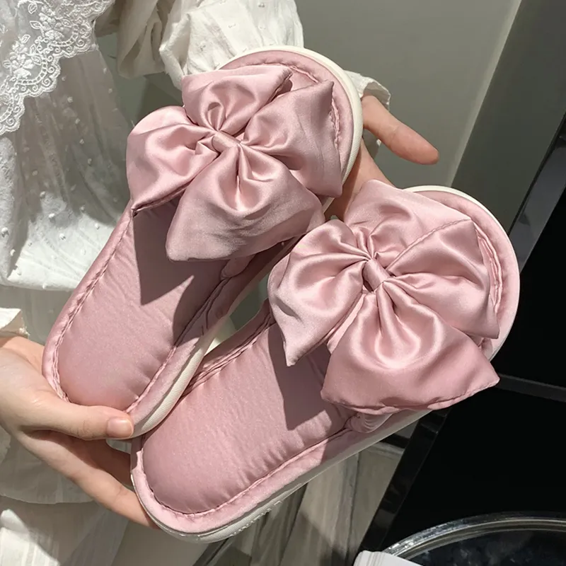 Thin Strips Home Slippers Women's Pink-2