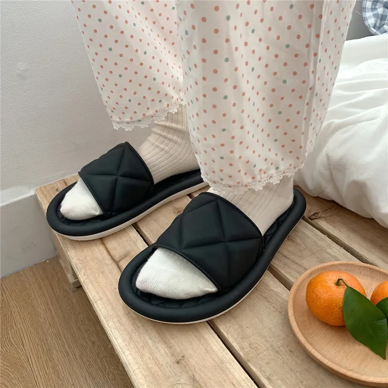 Thin Strips Slippers Women's, Apricot-10