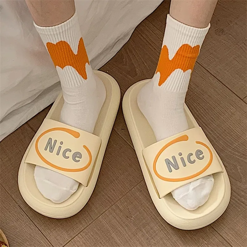 Thin Strips Slippers Unisex, Ecru-1