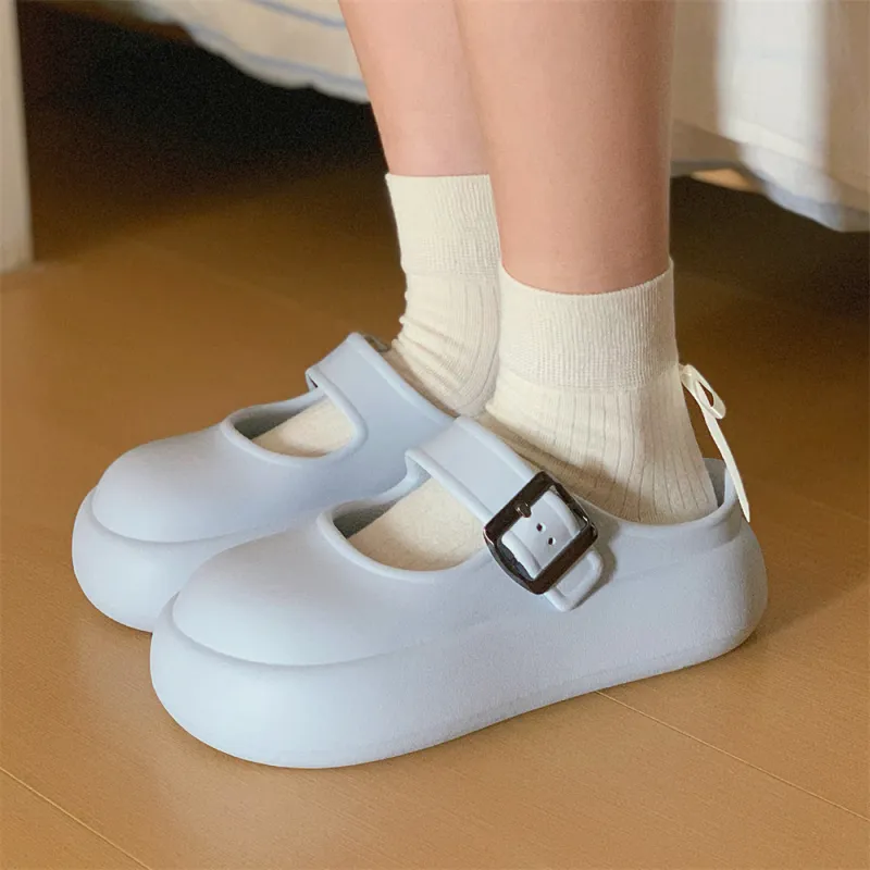 Thin Strips Sandal Slippers Women's, White-18