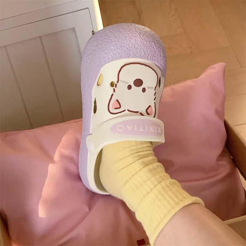 Thin Strips Slippers Women's, White Yellow-12