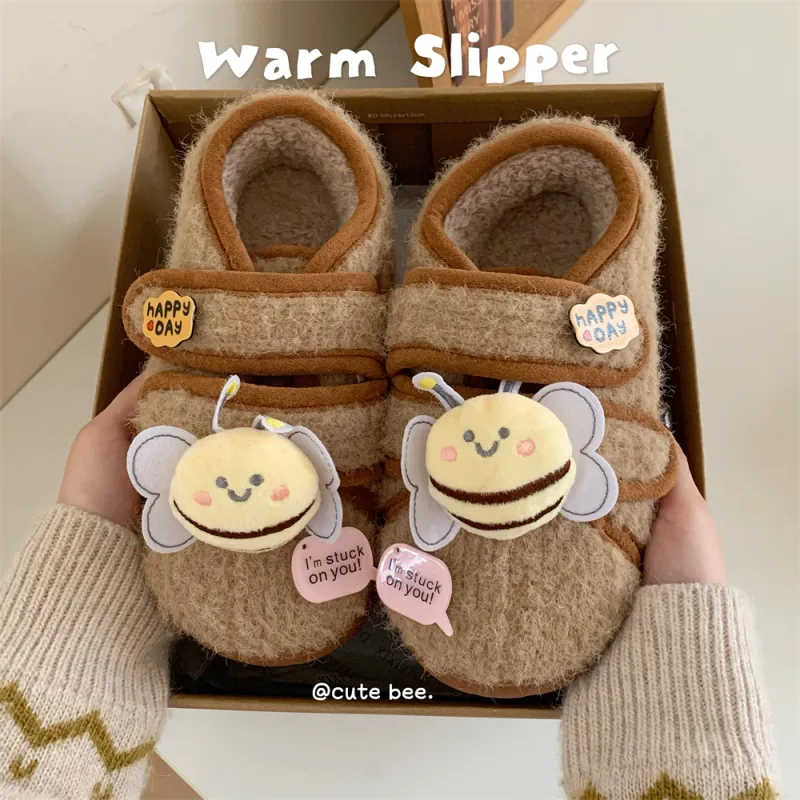 Thin Strips Cotton Slippers Women's, Light Brown, Home Slippers-1