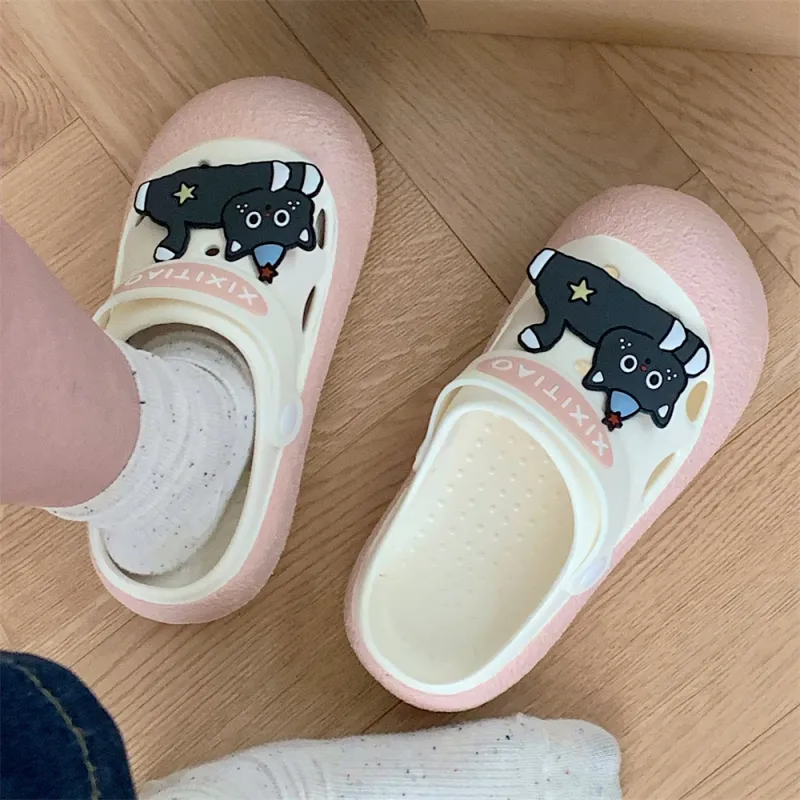Thin Strips Slippers Women's, White Black-13