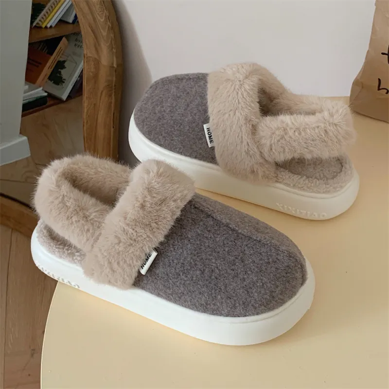 Thin Strips Cotton Slippers Unisex, Brown-16