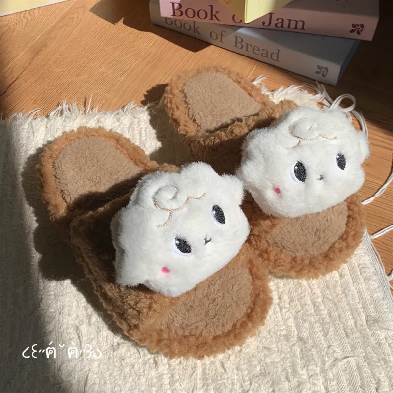 Thin Strips Cotton Slippers Women's-10
