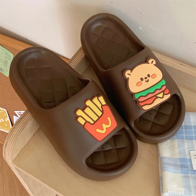 Thin Strips Sandal Slippers Unisex, Black-24