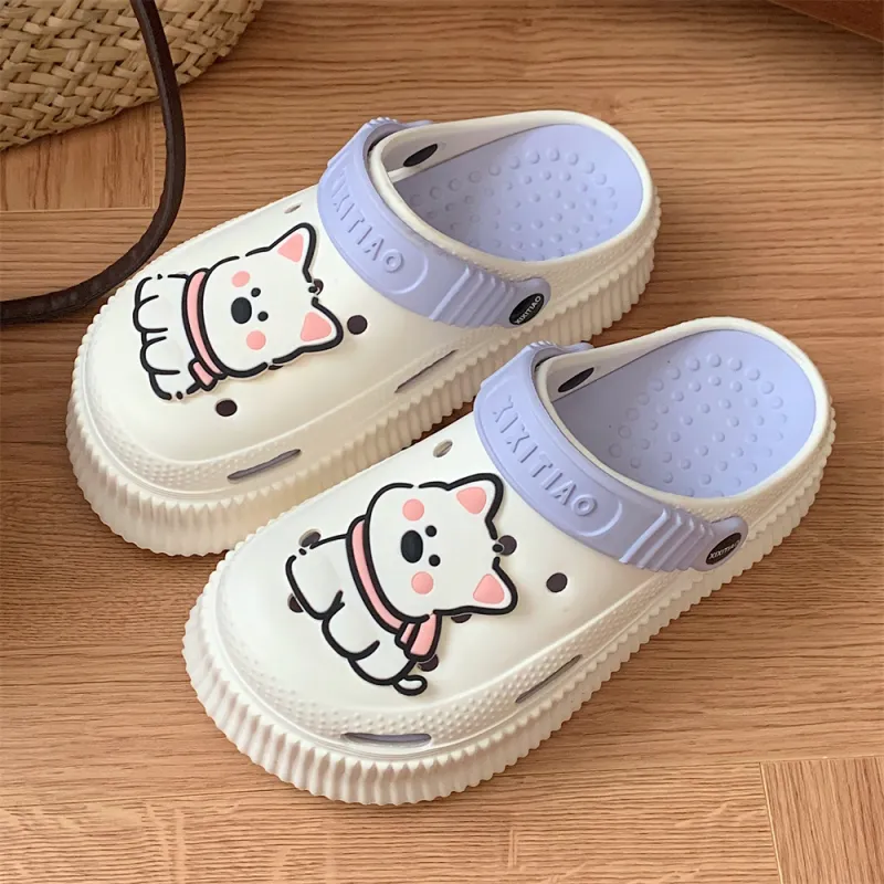 Thin Strips Slippers Women's, White+Egg Yolk-13