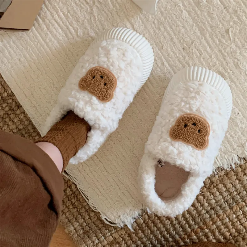 Thin Strips Cotton Slippers Women's, Brown-9