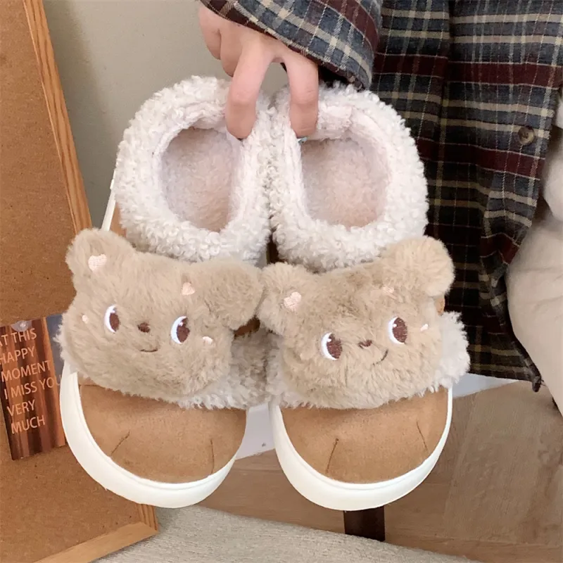 Thin Strips Cotton Slippers Women's Khaki-1