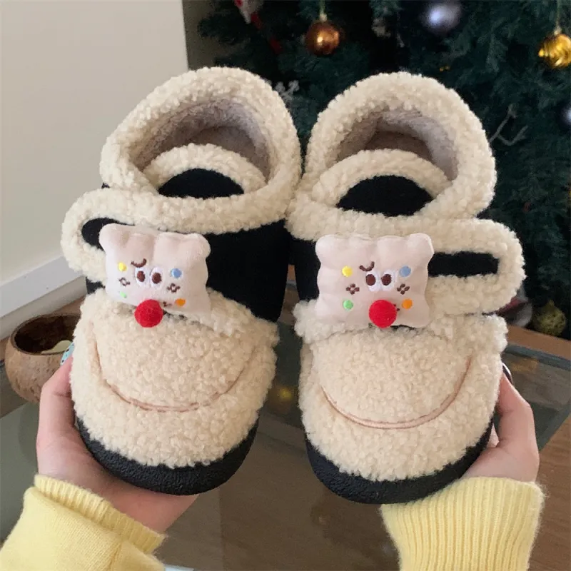 Thin Strips Cotton Home Slippers Women's, Black-4