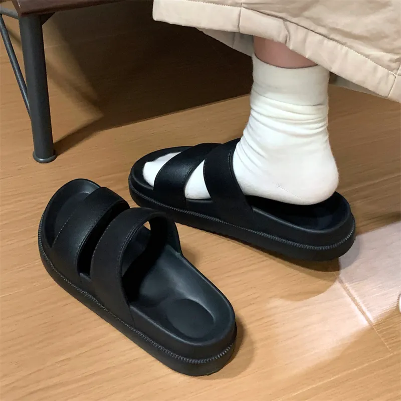 Thin Strips Slippers Unisex, Ecru-22