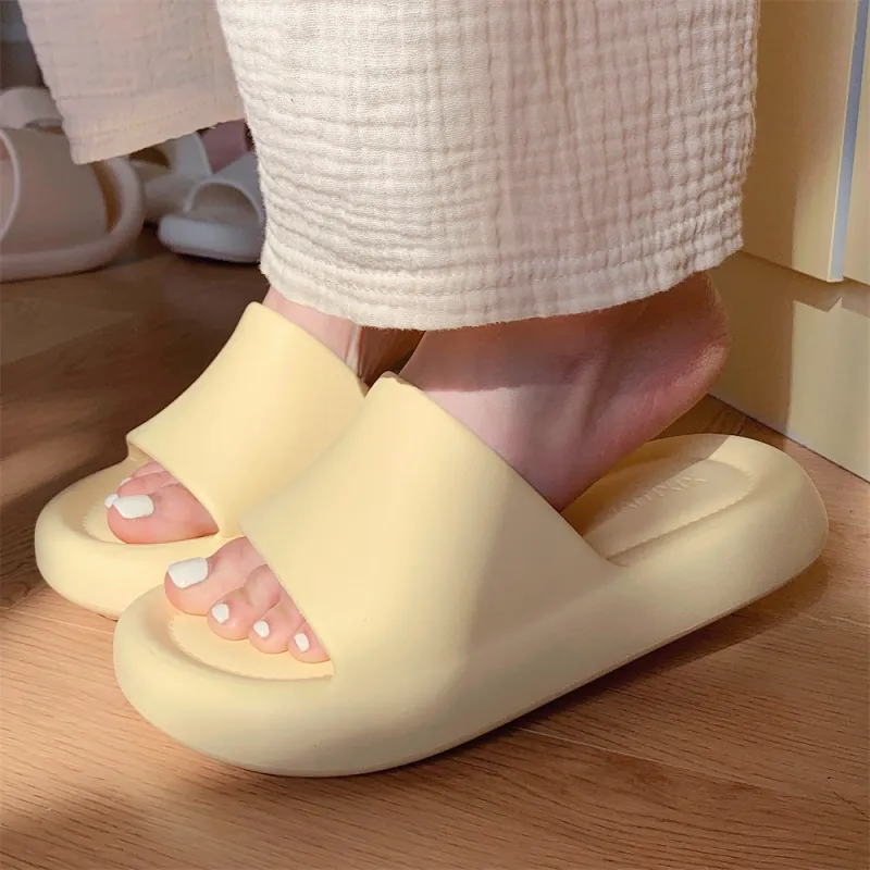 Thin Strips Slippers Unisex, White-19