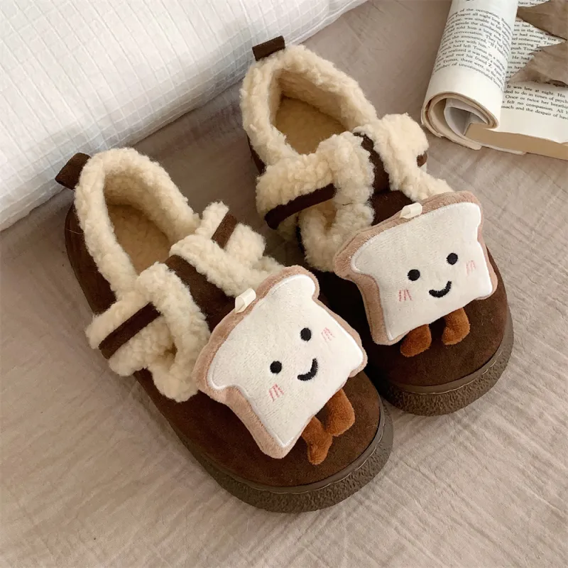 Thin Strips Cotton Slippers Women's, Dark Coffee-3