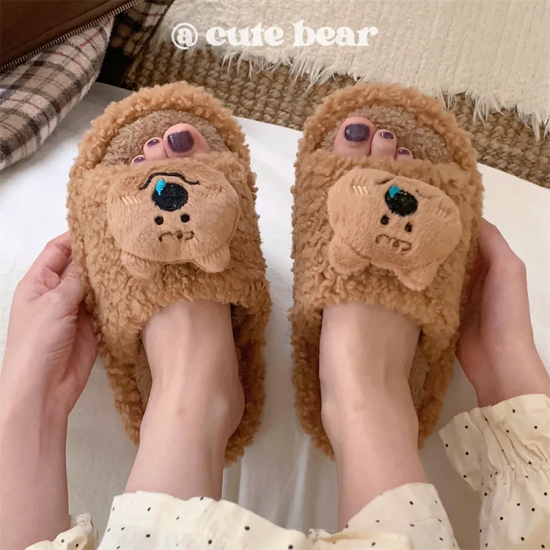 Thin Strips Cotton Slippers, Home Slippers Women's, Brown-1