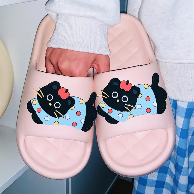 Thin Strips Sandal Slippers Black-20