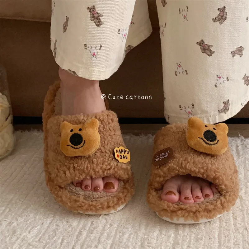 Thin Strips Cotton Slippers, Home Slippers Women's, Brown-3